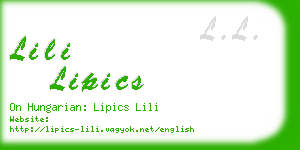 lili lipics business card